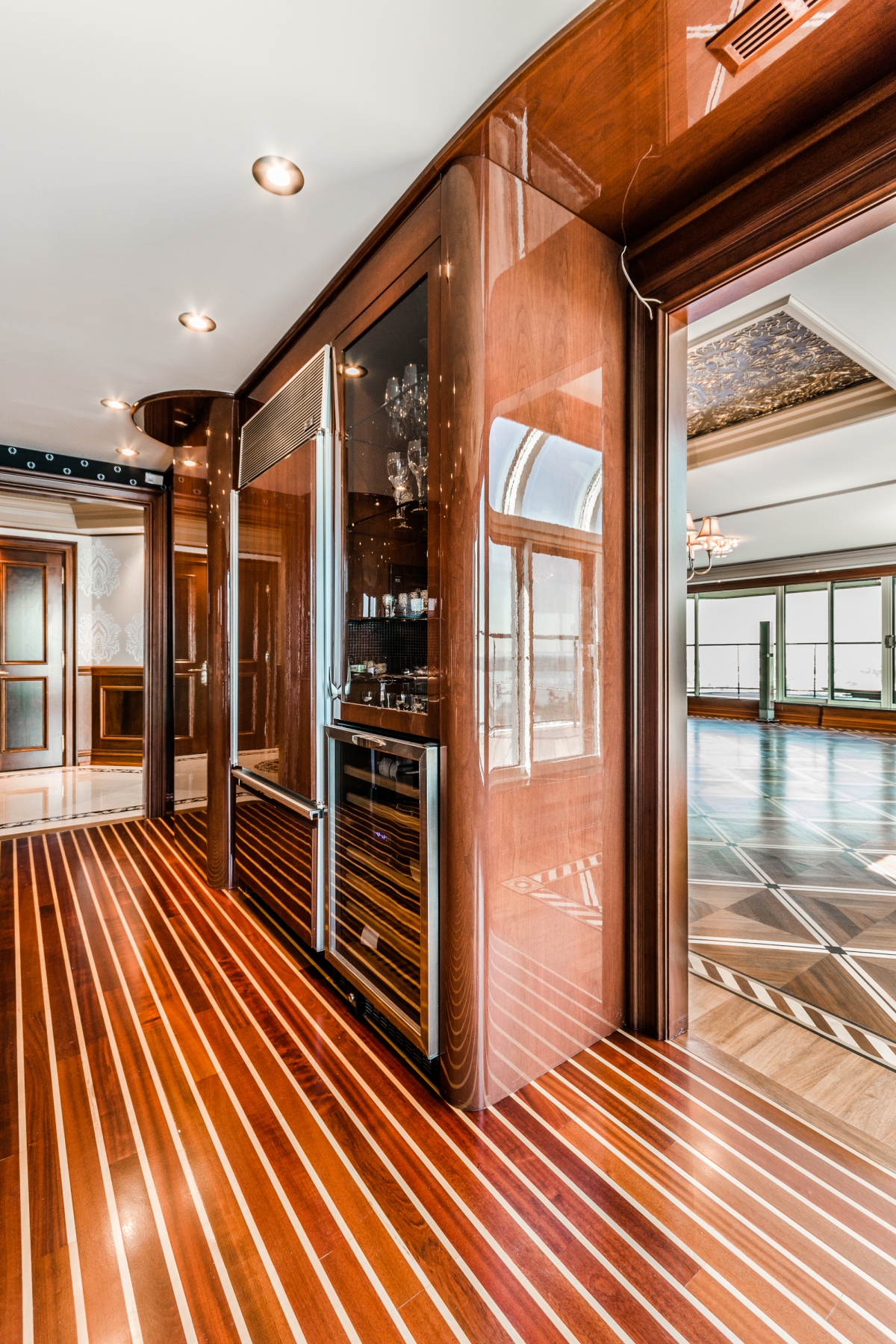 Parquet Jatoba avec insertion érable